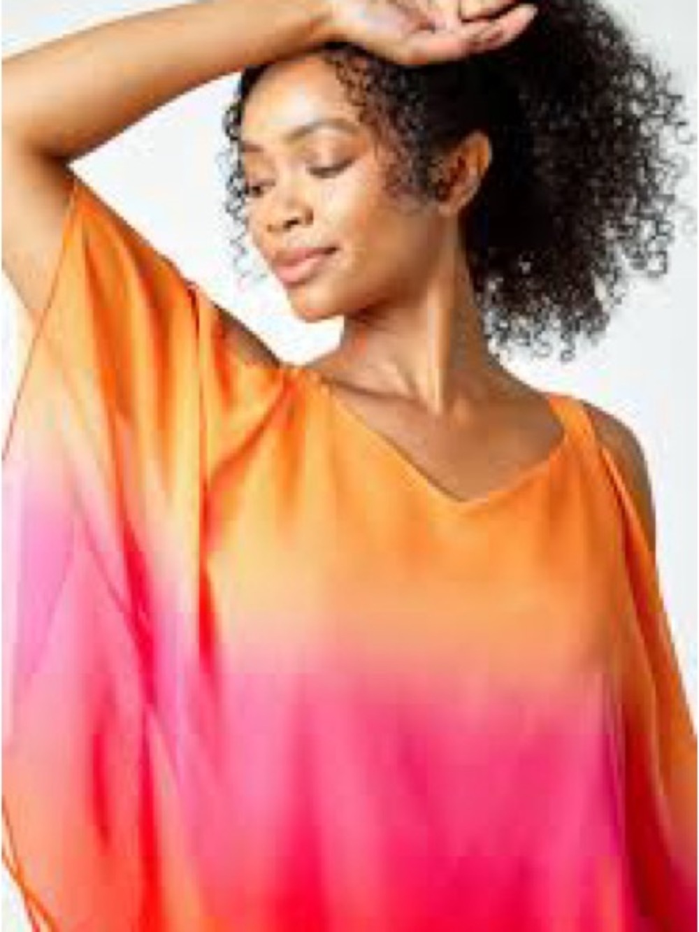 Women's Orange to Pink Ombre Blouse Sz Small